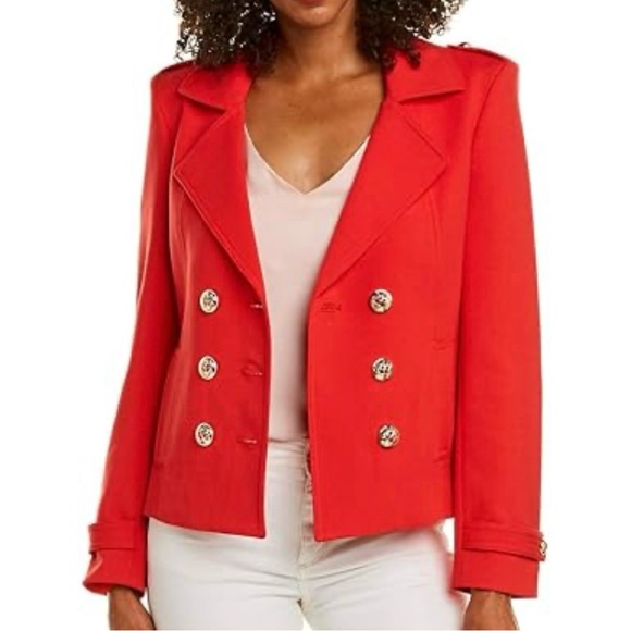 Tahari ASL Vibrant Red Short Blazer Size 6 - Picture 1 of 10